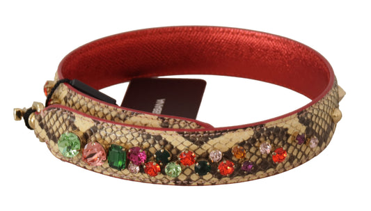 Dolce &amp; Gabbana Eleganter Taschengurt aus beigefarbenem Pythonleder
