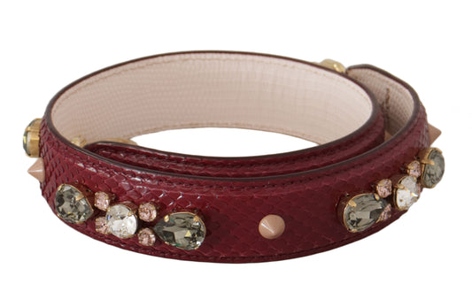 Bandoulière élégante en cuir de python Dolce &amp; Gabbana Bordeaux