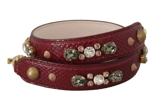 Bandoulière élégante en cuir de python Dolce &amp; Gabbana Bordeaux