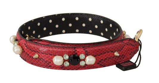 Dolce &amp; Gabbana Élégante bandoulière en cuir de python rouge