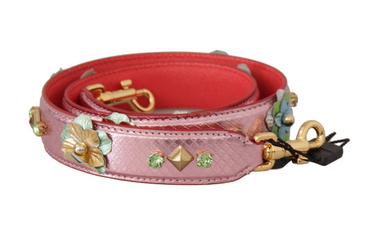 Dolce &amp; Gabbana Élégante bandoulière en cuir rose métallisé