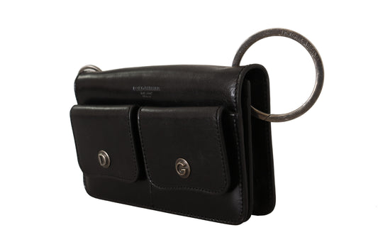 Portefeuille élégant en cuir Dolce &amp; Gabbana, noir intemporel