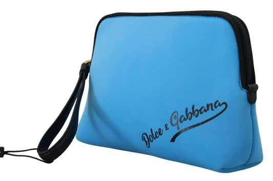 Sac pochette élégant en polyamide bleu Dolce &amp; Gabbana