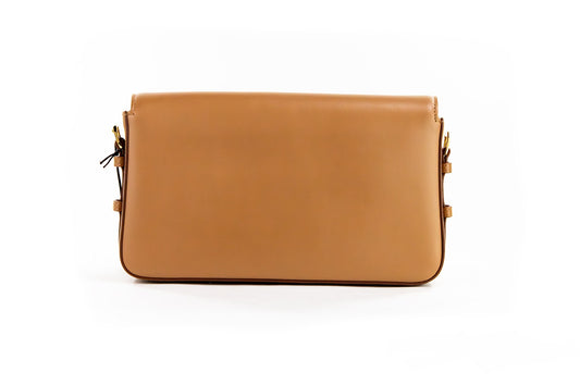 Burberry Grace Small Nutmeg Smooth Leather Flap Crossbody Clutch Handbag Purse at The Platonist