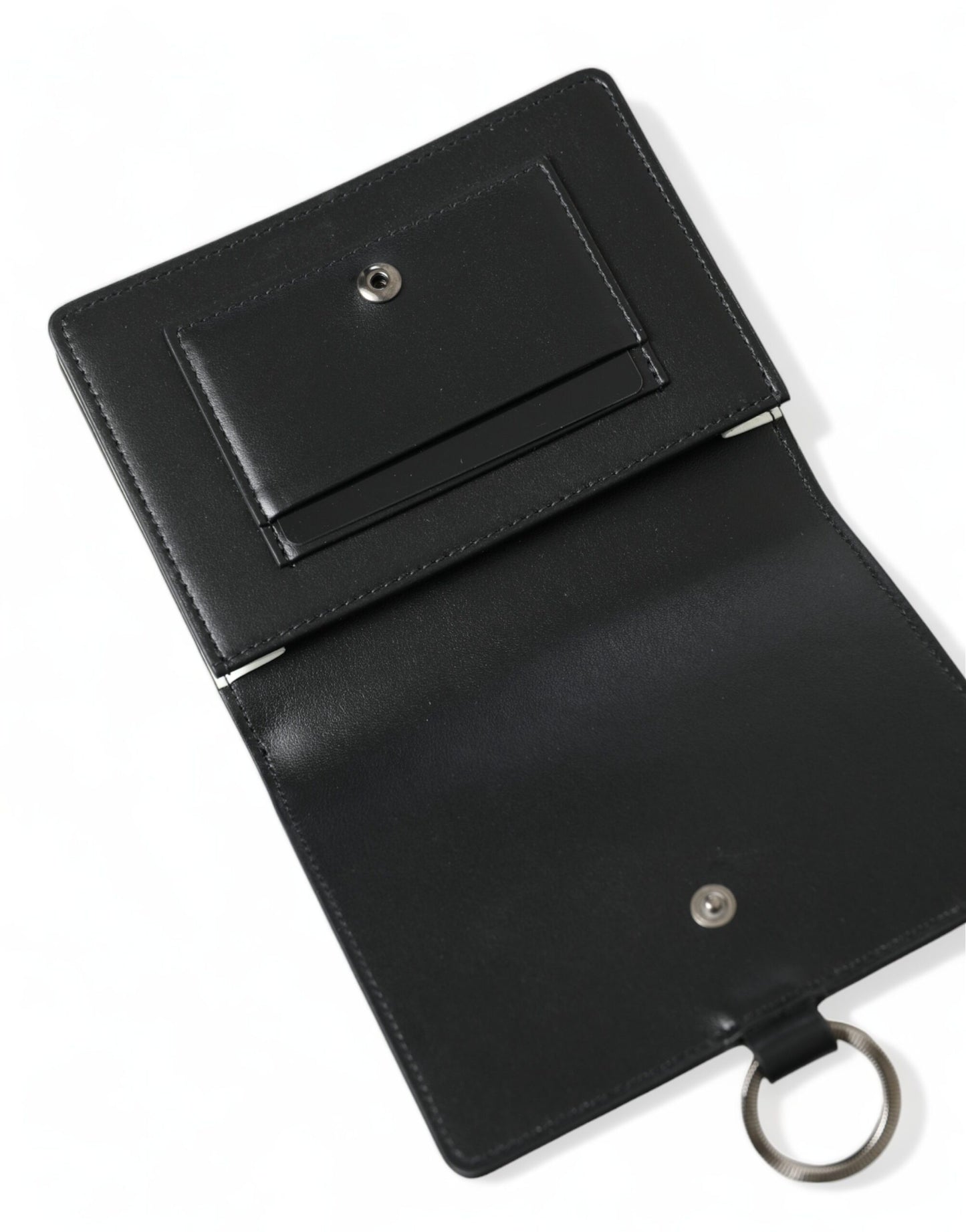 Portefeuille élégant en cuir noir avec cristaux Dolce &amp; Gabbana
