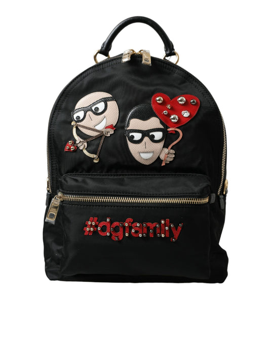 Dolce &amp; Gabbana – Schwarzer, verzierter Rucksack „Vulcano“