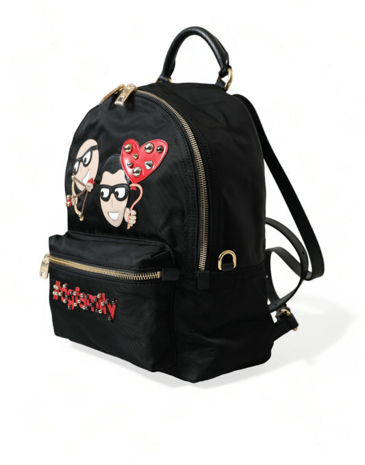 Dolce &amp; Gabbana – Schwarzer, verzierter Rucksack „Vulcano“