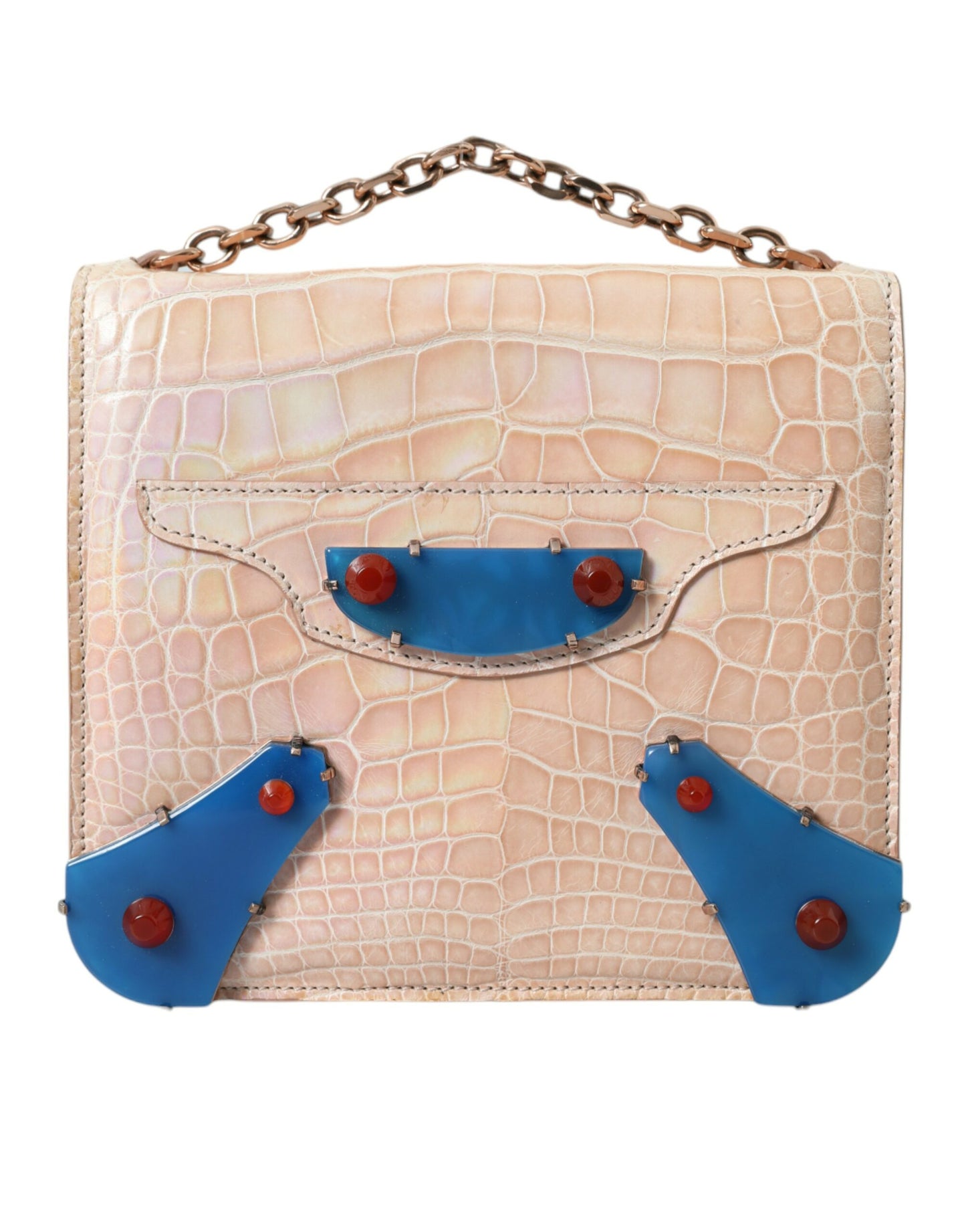 Balenciaga Elegant Mini Chain Beige Clutch for Evening Elegance at The Platonist