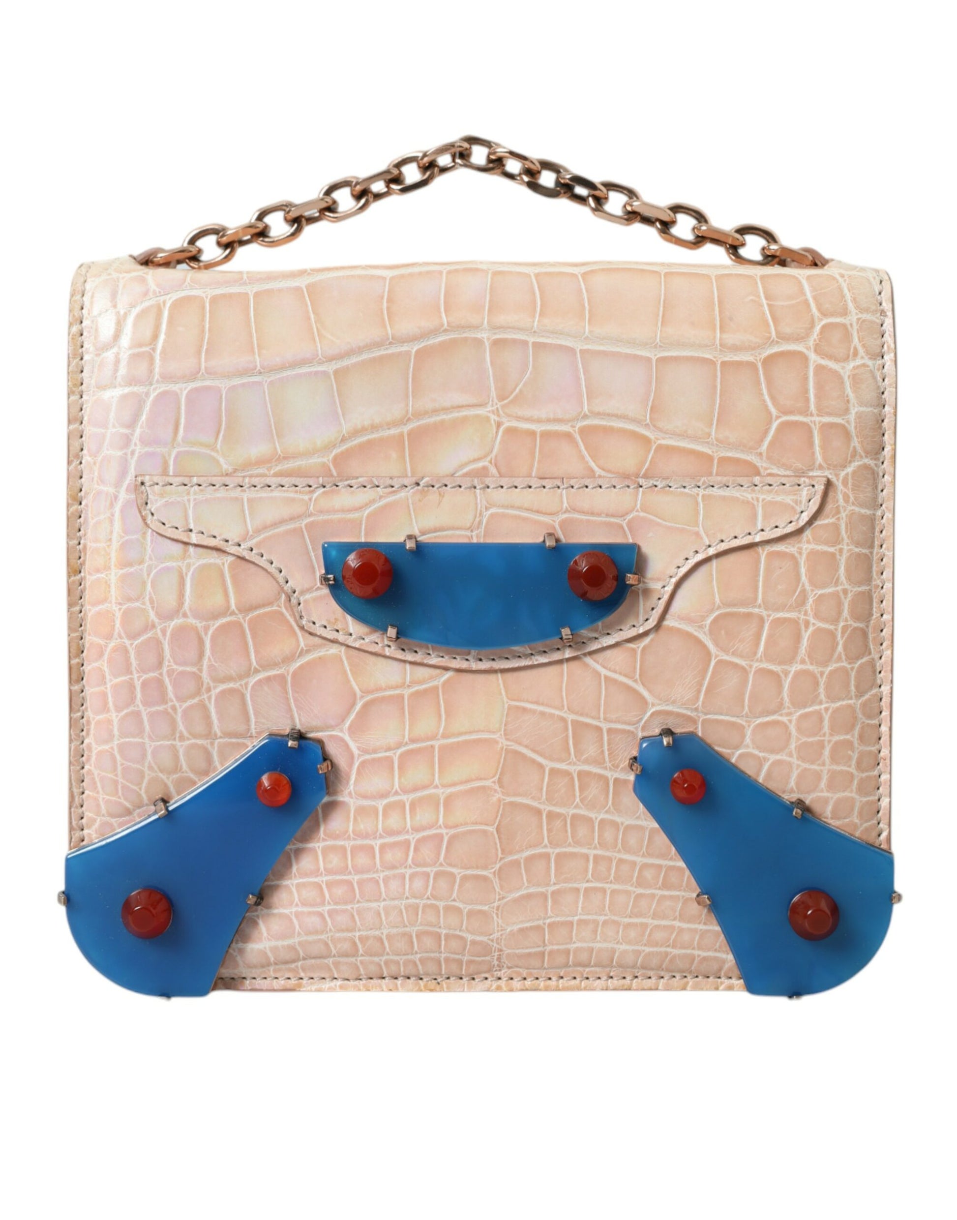 Balenciaga Elegant Mini Chain Beige Clutch for Evening Elegance at The Platonist