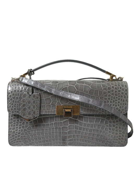 Balenciaga Alligator Leather Medium Shoulder Bag at The Platonist