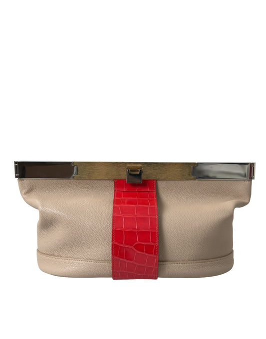 Balenciaga Two Tone Exotic Leather Clutch at The Platonist