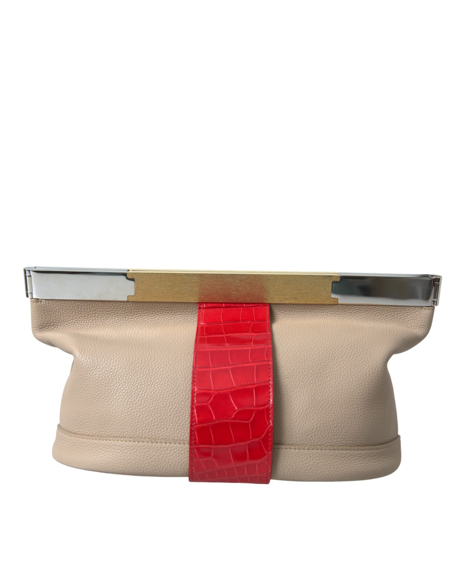 Balenciaga Two Tone Exotic Leather Clutch at The Platonist