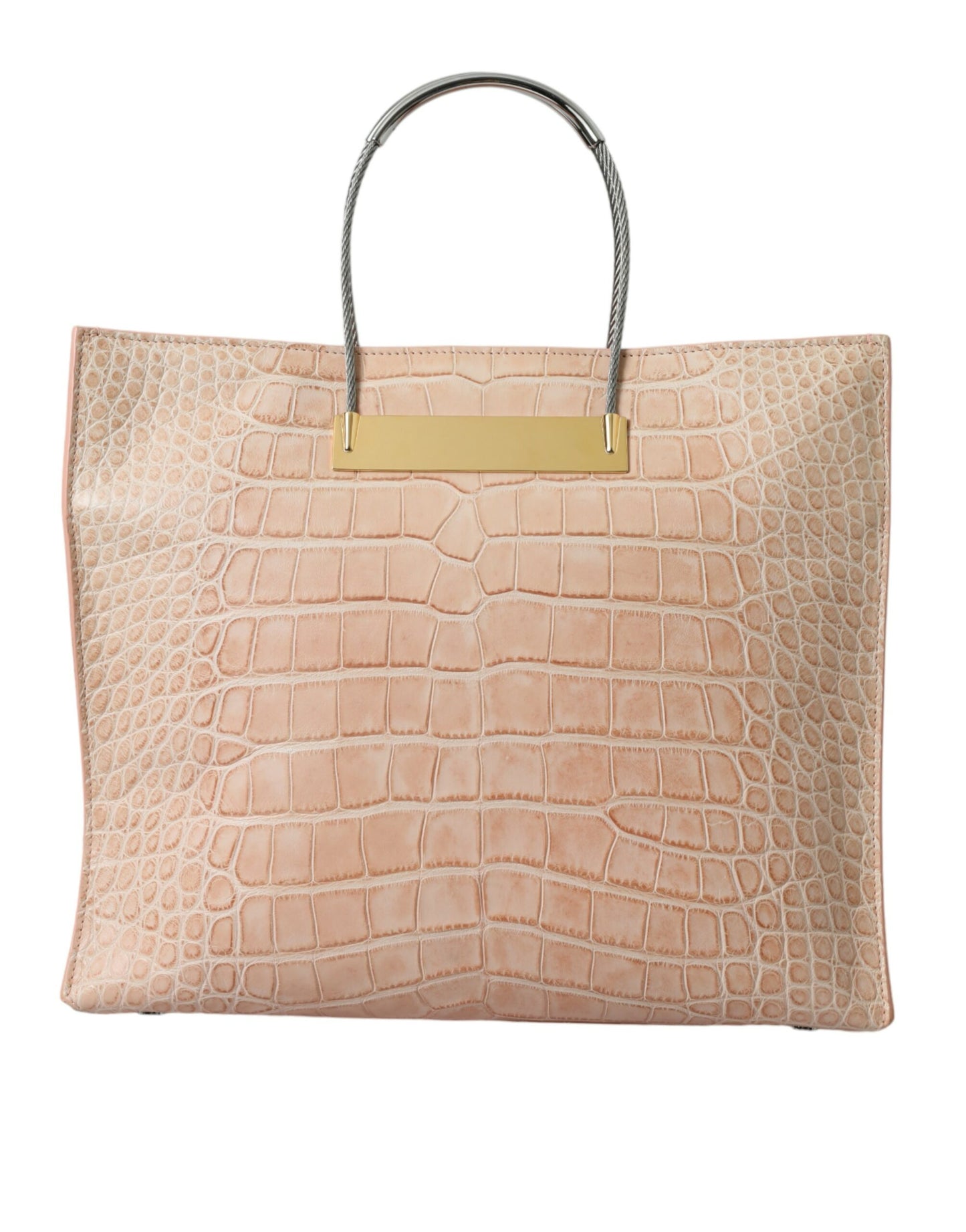 Balenciaga Alligator Leather Chic Pink Tote Bag at The Platonist