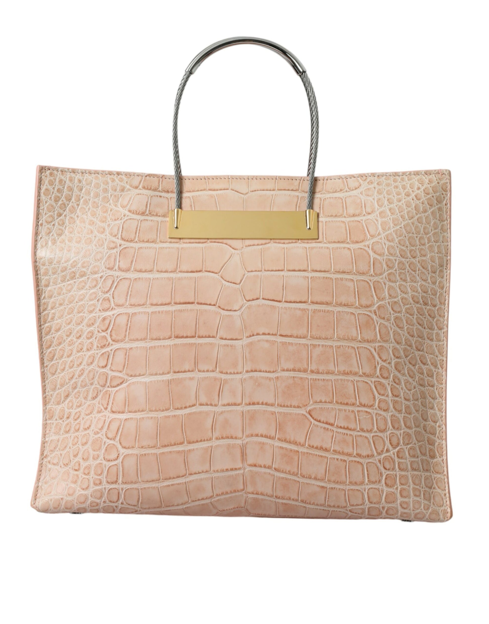 Balenciaga Alligator Leather Chic Pink Tote Bag at The Platonist