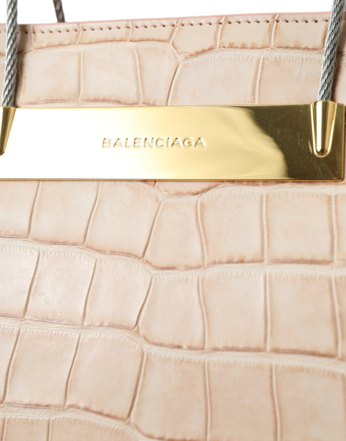 Balenciaga Alligator Leather Chic Pink Tote Bag at The Platonist