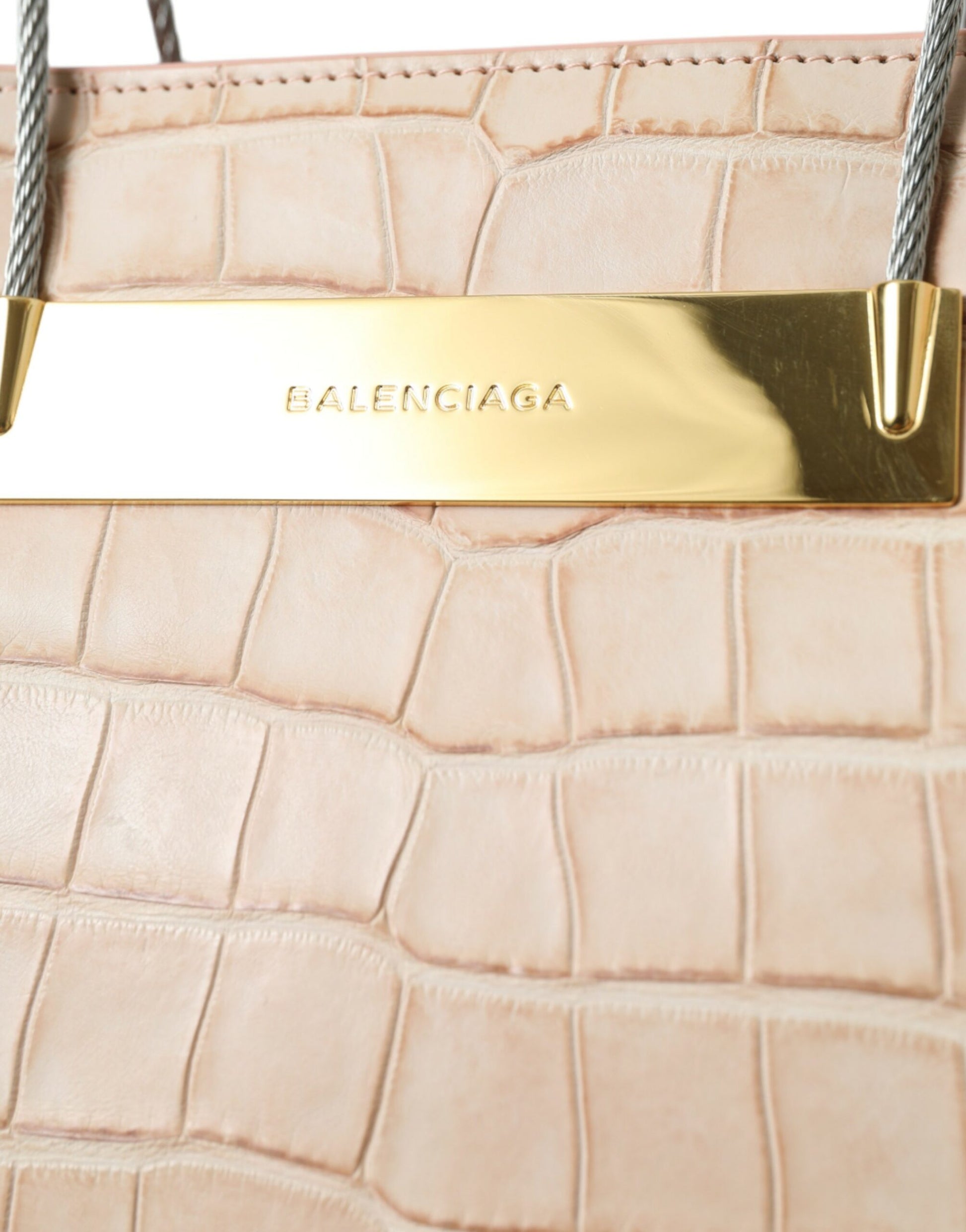 Balenciaga Alligator Leather Chic Pink Tote Bag at The Platonist