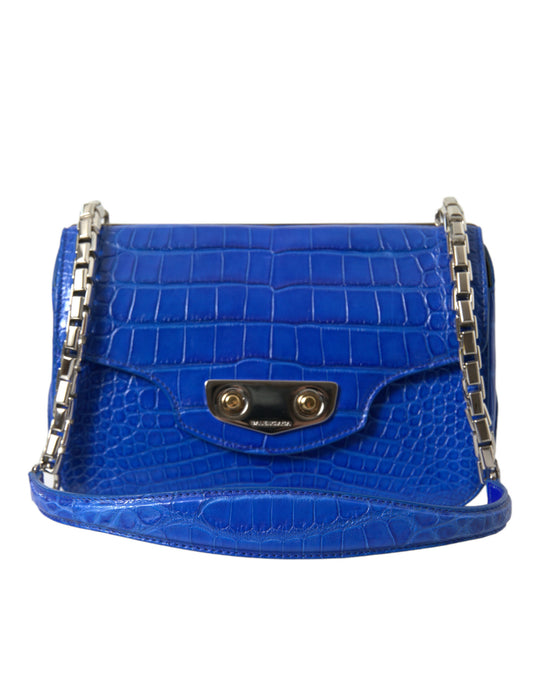 Balenciaga Alligator Skin Mini Shoulder Bag - Elegant Blue at The Platonist