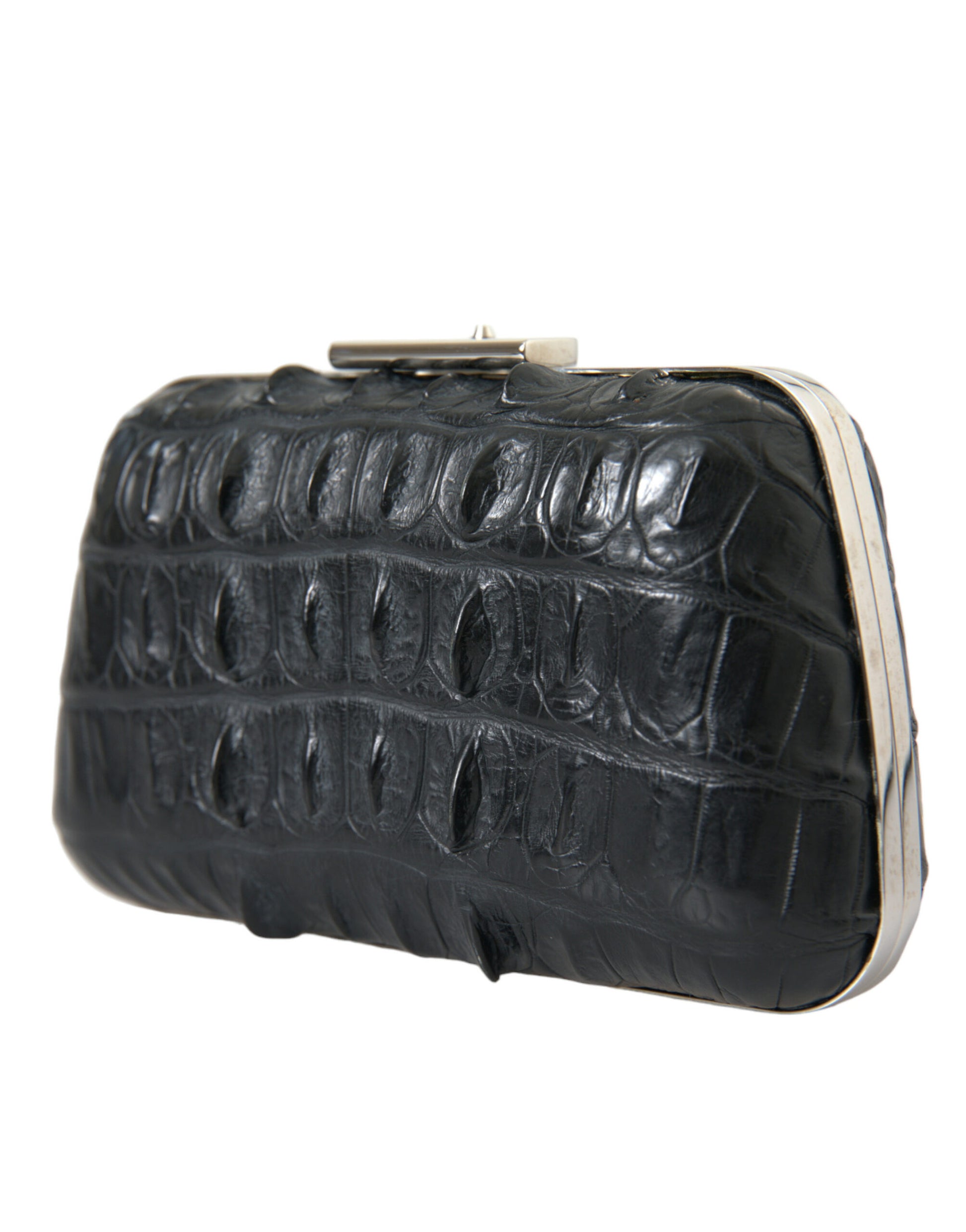 Balenciaga Elegant Crocodile Leather Evening Clutch at The Platonist