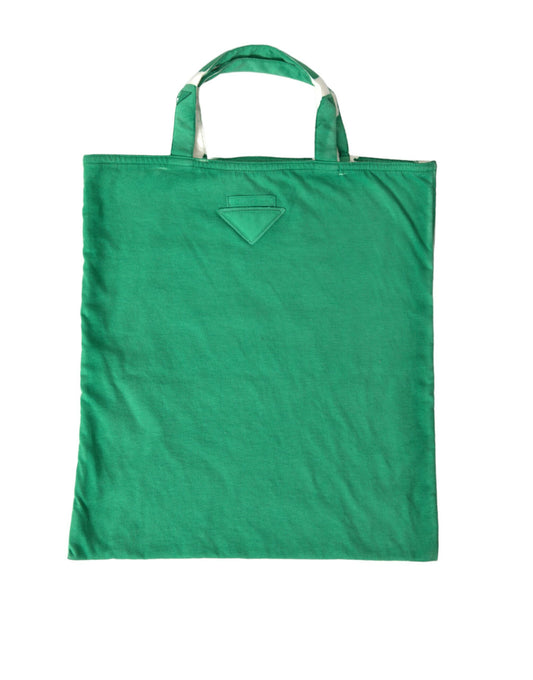 Prada Elegant Green Fabric Tote Bag at The Platonist
