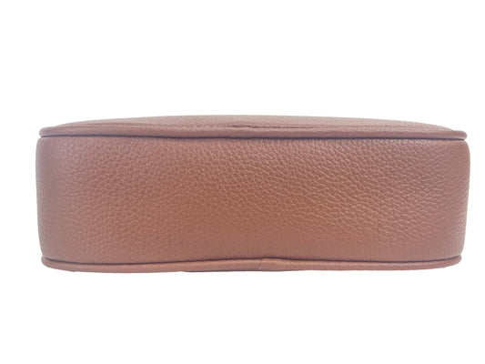 Burberry Small Leather Tan Camera Crossbody TB Logo Bag at The Platonist