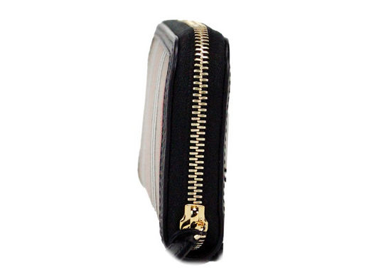 Burberry Ellerby Black Leather Icon Stripe Canvas Zip Around Continental Wallet at The Platonist