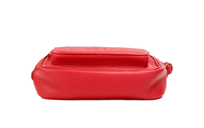 Burberry Small Branded Bright Red Grainy Leather Camera Crossbody Bag at The Platonist
