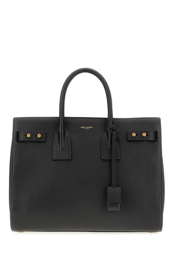Saint Laurent Black Calf Leather Sac De Jour Handbag at The Platonist