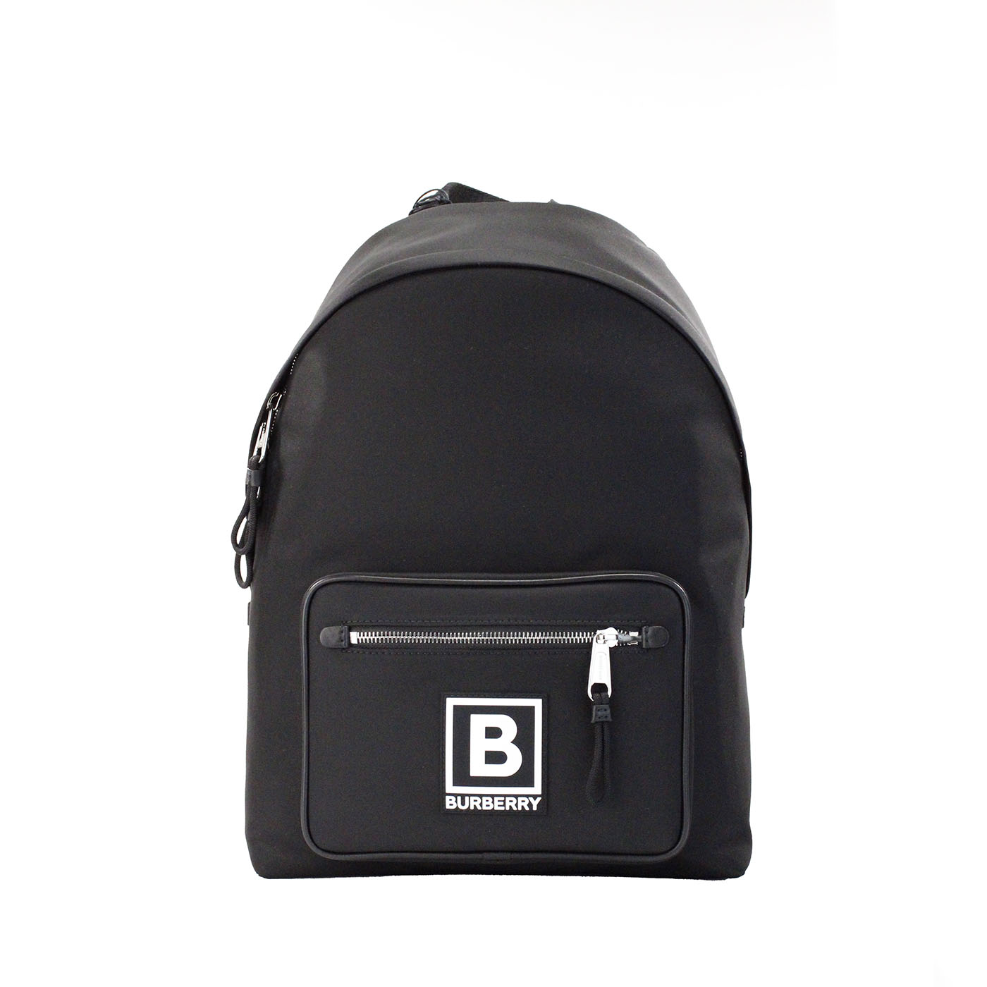 Burberry Abbeydale Branded Stamp Black Nylon Backpack Shoulder Bookbag at The Platonist
