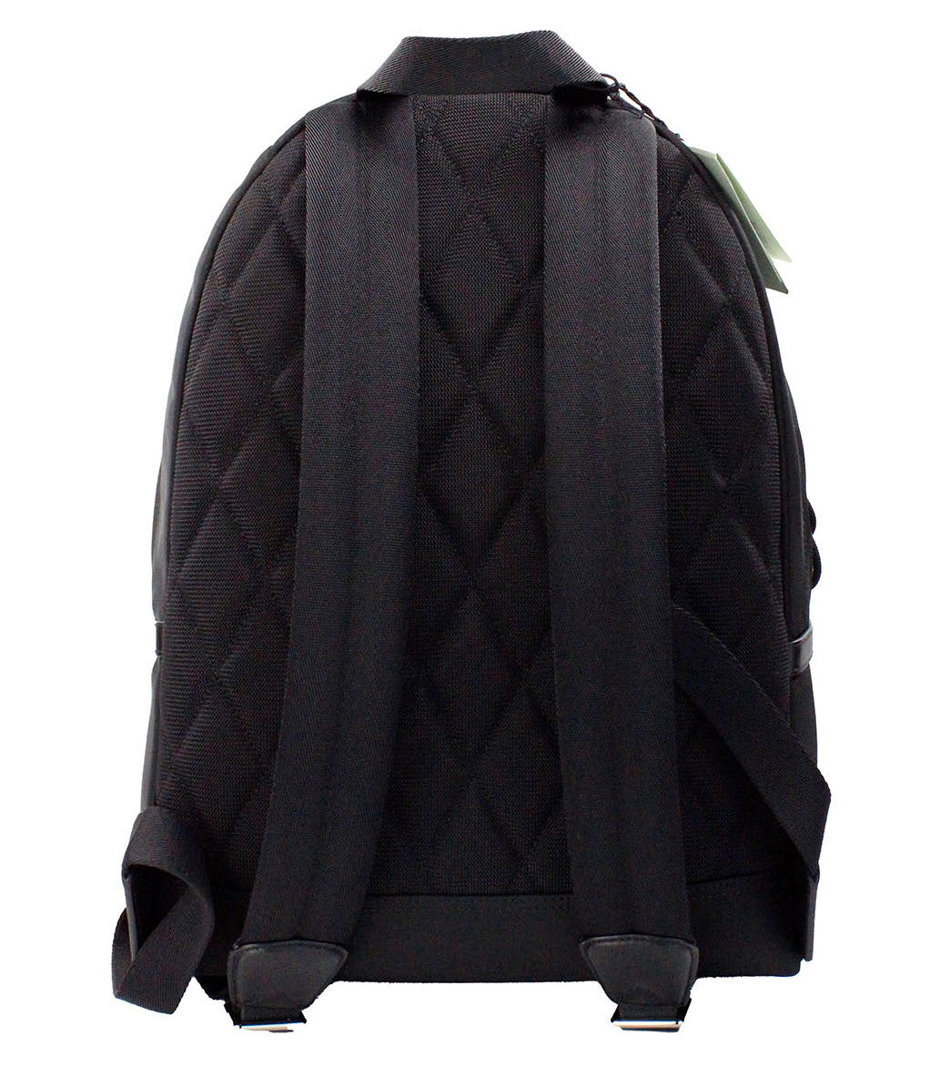 Burberry Abbeydale Branded Stamp Black Nylon Backpack Shoulder Bookbag at The Platonist