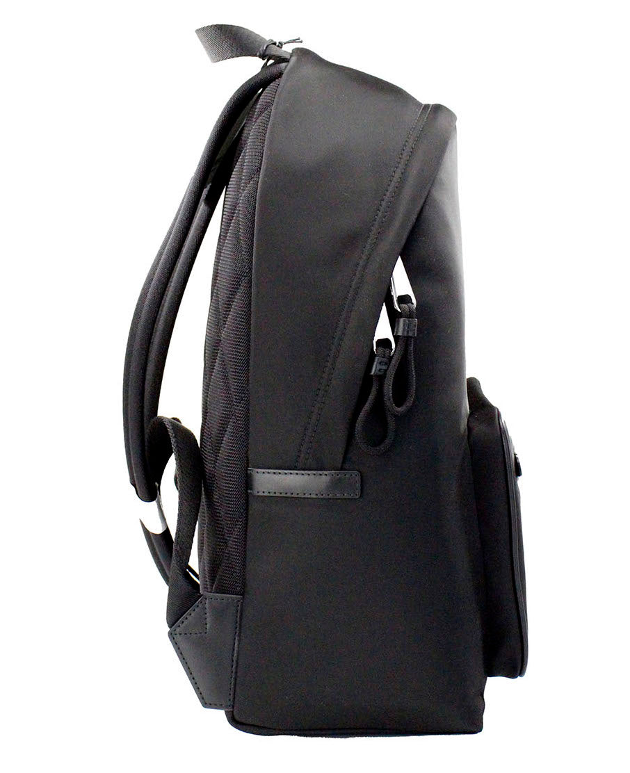 Burberry Abbeydale Branded Stamp Black Nylon Backpack Shoulder Bookbag at The Platonist