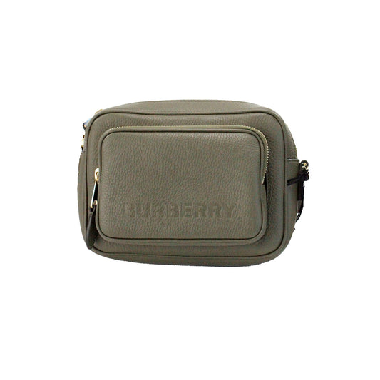 Burberry Small Branded Dark Fern Green Grainy Leather Camera Crossbody Bag at The Platonist