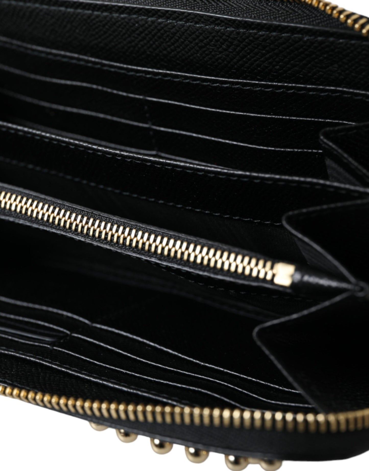 Portefeuille continental zippé Dolce &amp; Gabbana en cuir noir et bleu #DGFAMILY pour homme
