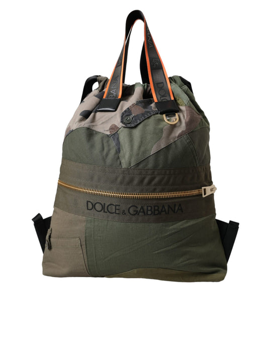 Sac à dos patchwork vert militaire Dolce &amp; Gabbana