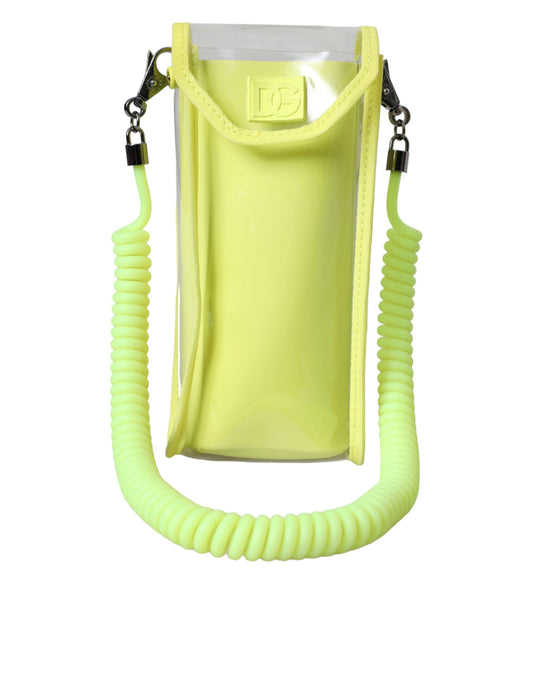 Dolce & Gabbana Yellow Green Plastic Dg Logo Neck Strap Cardholder Wallet