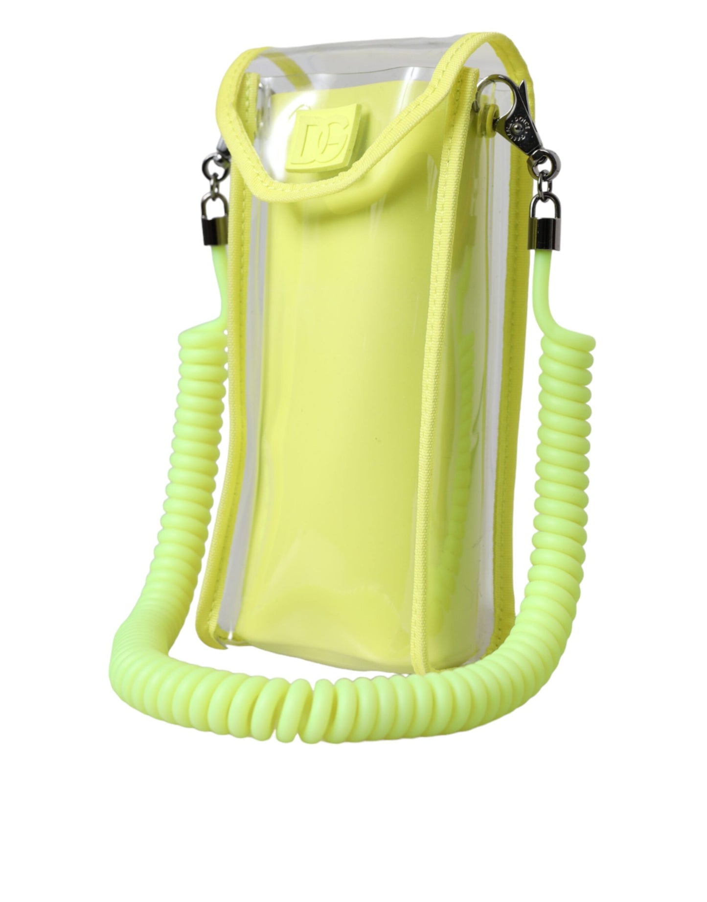 Dolce & Gabbana Yellow Green Plastic Dg Logo Neck Strap Cardholder Wallet