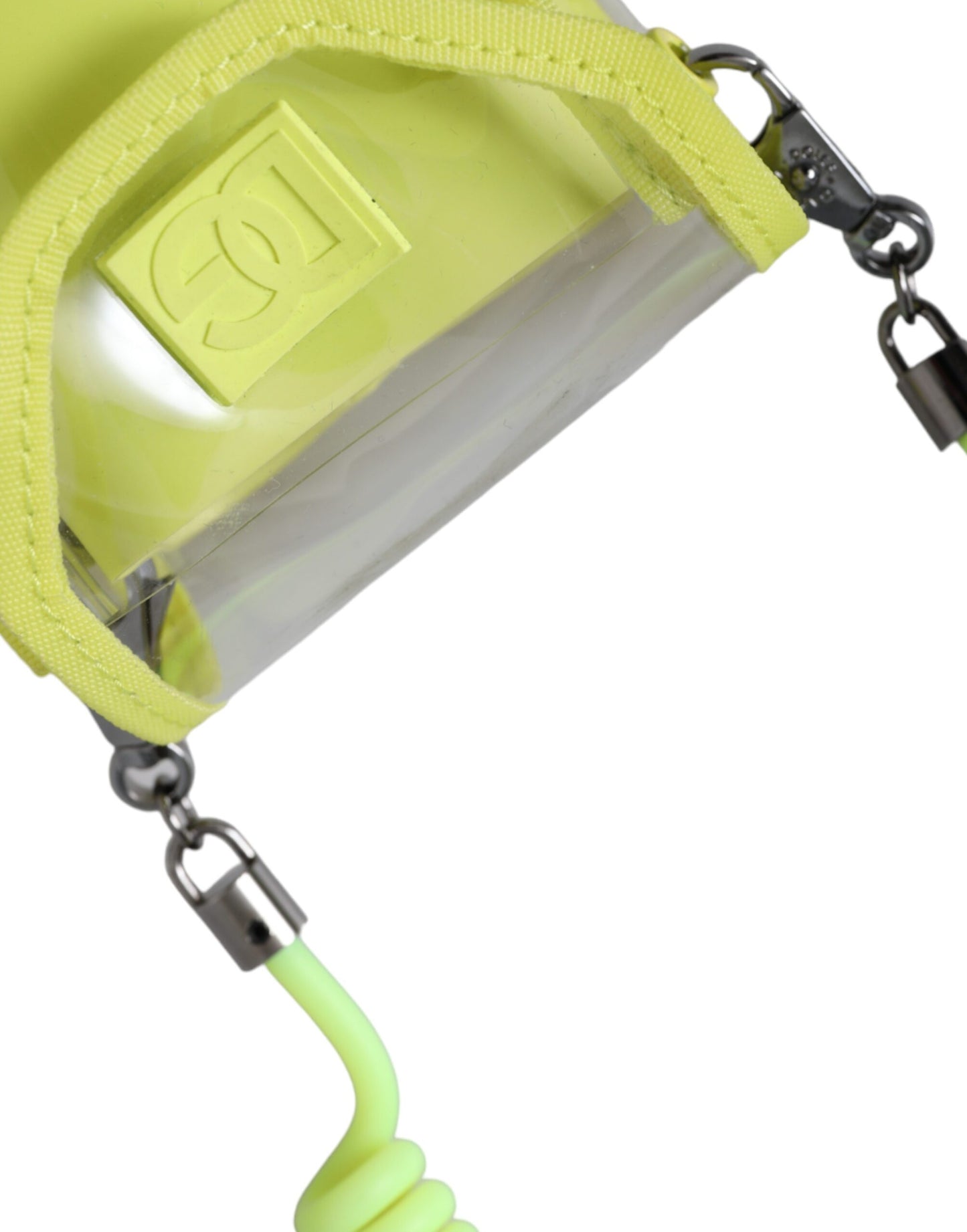 Dolce & Gabbana Yellow Green Plastic Dg Logo Neck Strap Cardholder Wallet