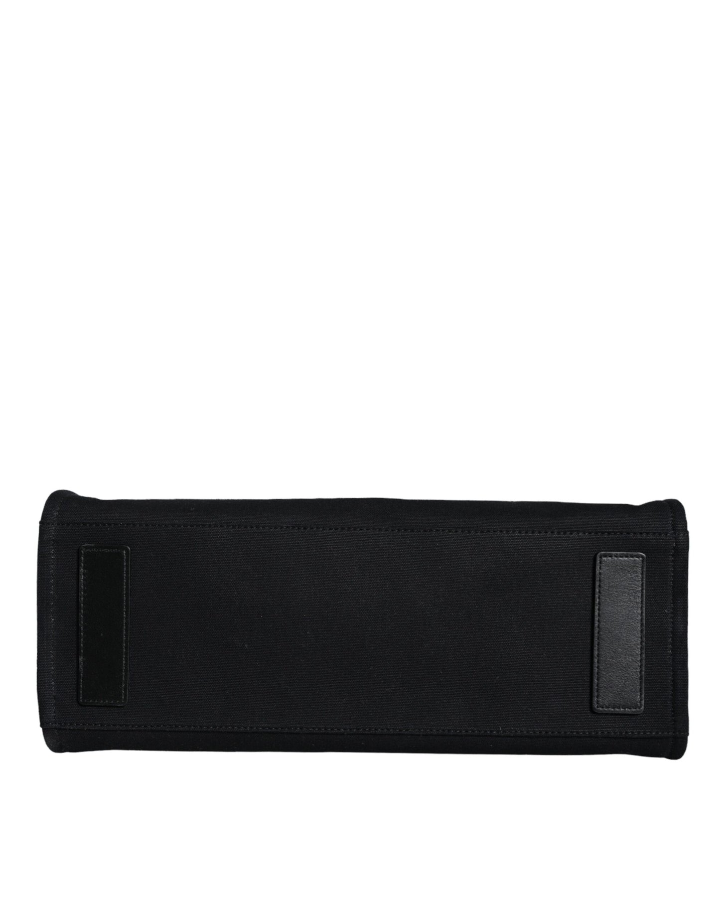 Sac fourre-tout à bandoulière en toile et cuir noir avec logo Versace