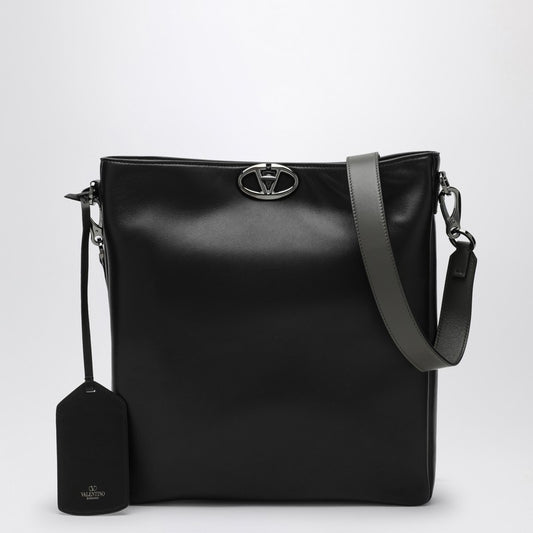 Valentino Garavani Vlogo Locker Black Leather Shoulder Bag