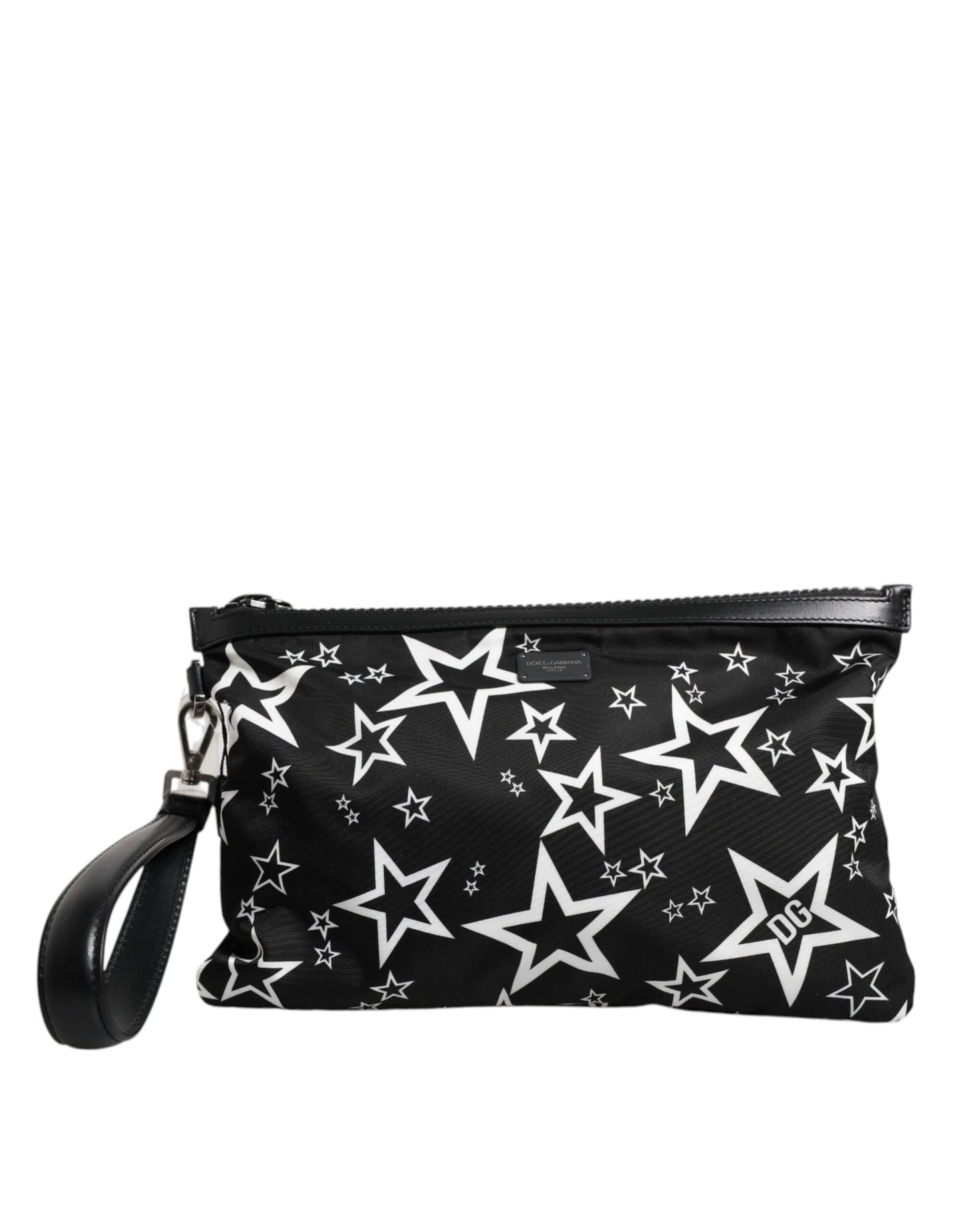 Pochette Dolce &amp; Gabbana à motif étoiles noires et blanches