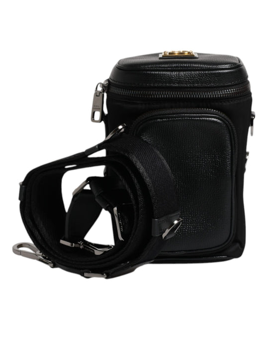 Dolce &amp; Gabbana – Schwarze Umhängetasche aus Leder mit Logo
