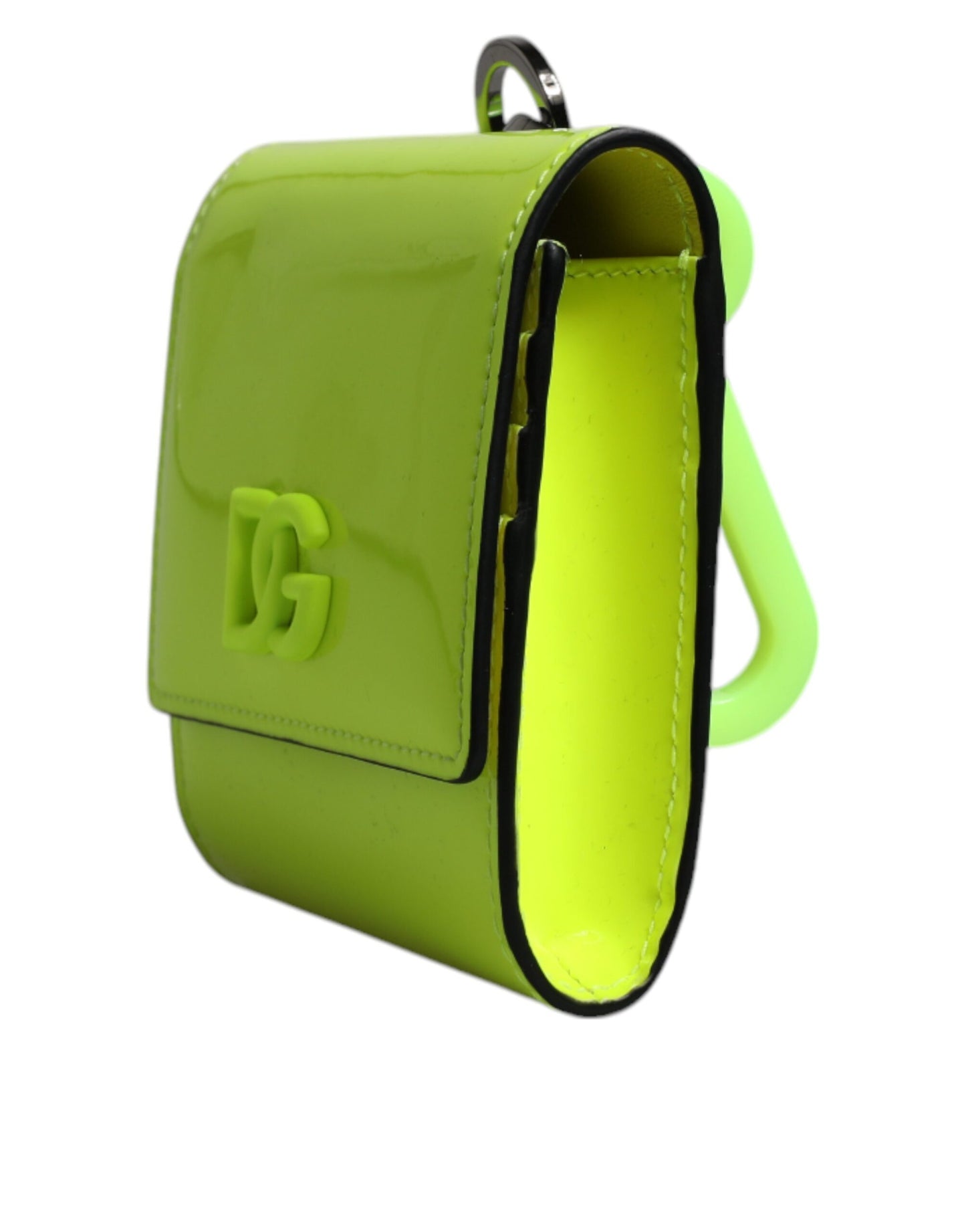 Dolce & Gabbana Yellow Green Bifold Dg Logo Neck Strap Cardholder Wallet