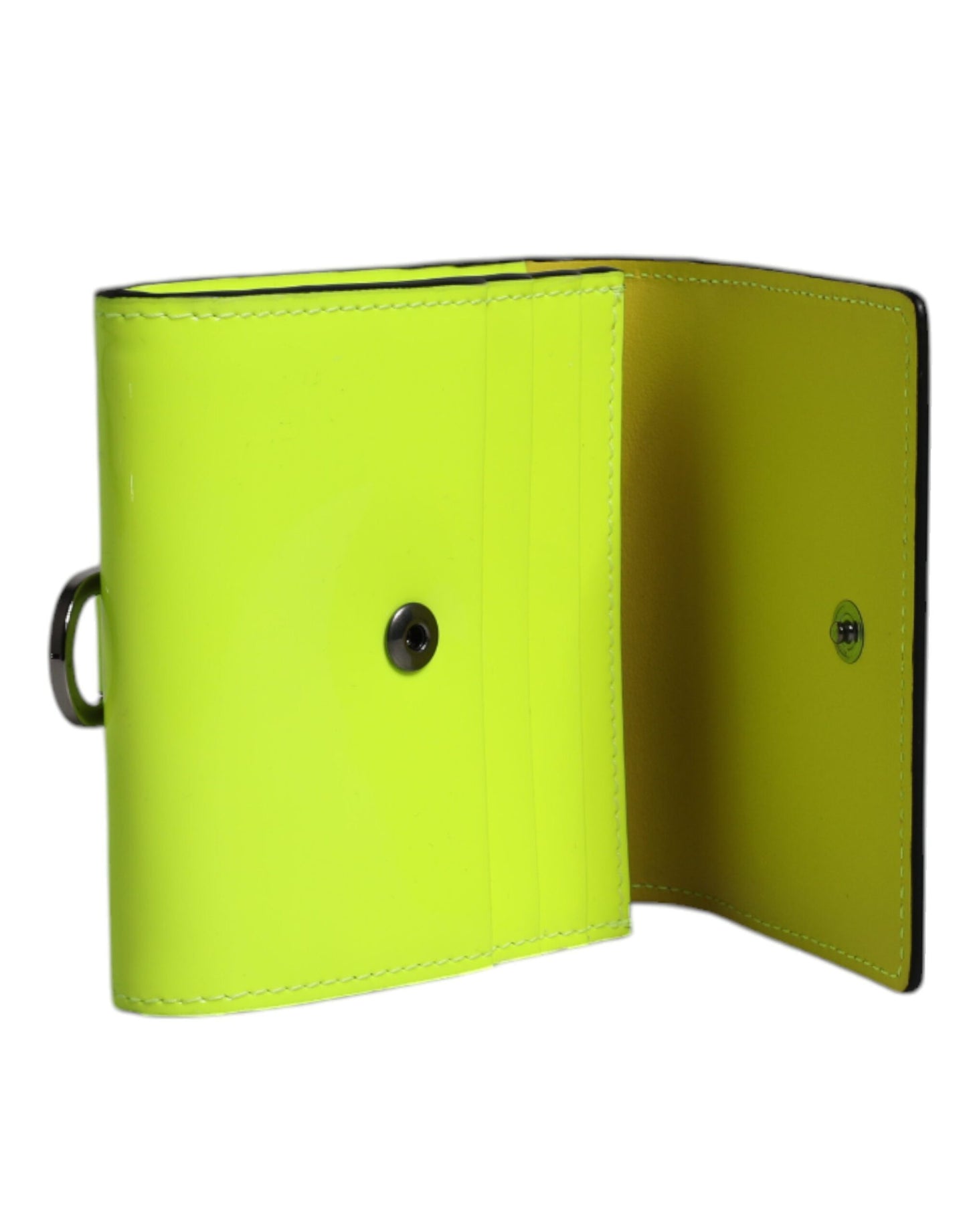 Dolce & Gabbana Yellow Green Bifold Dg Logo Neck Strap Cardholder Wallet