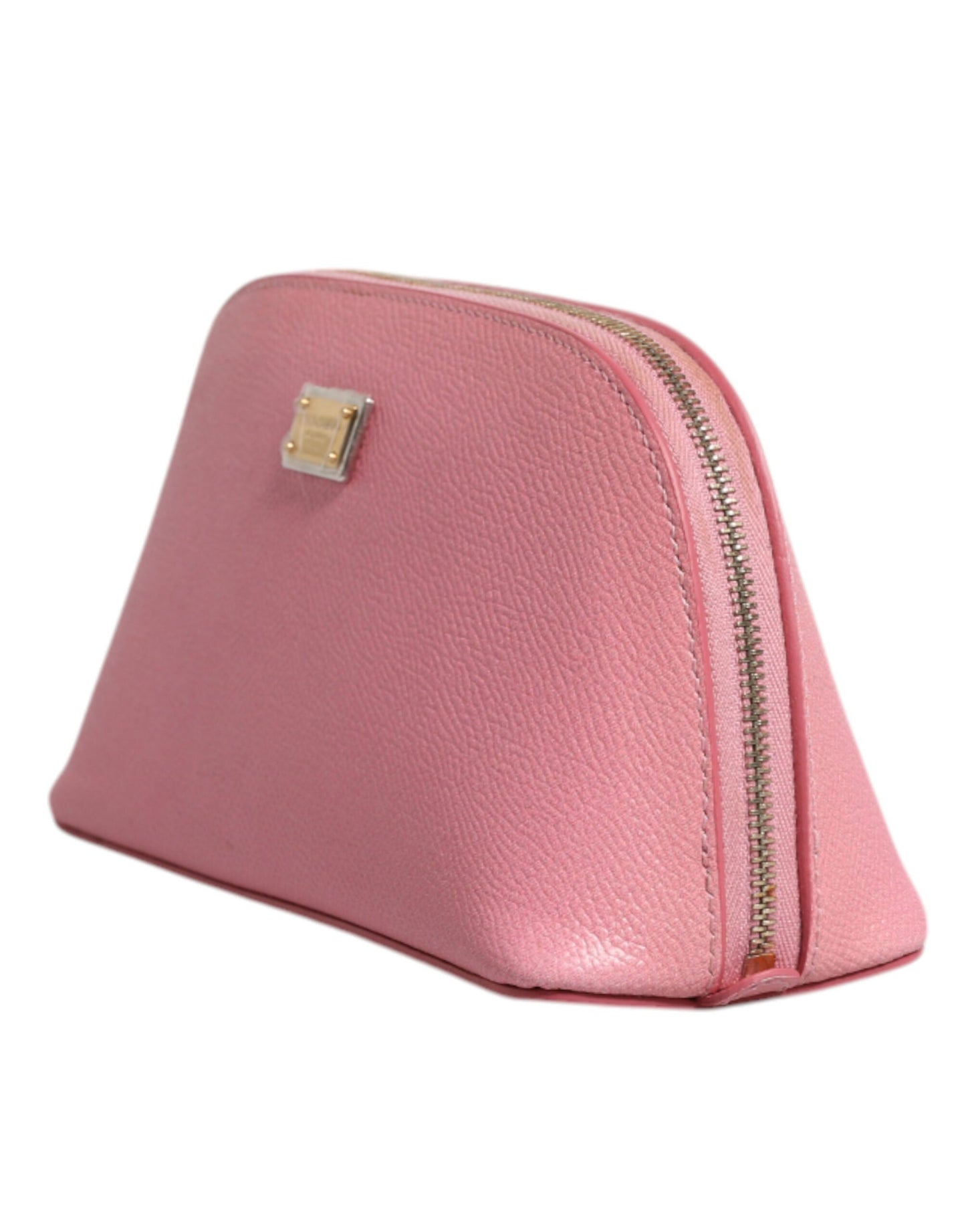 Dolce & Gabbana Pink Leather Dg Logo Zip Around Hand Purse Pouch Wallet