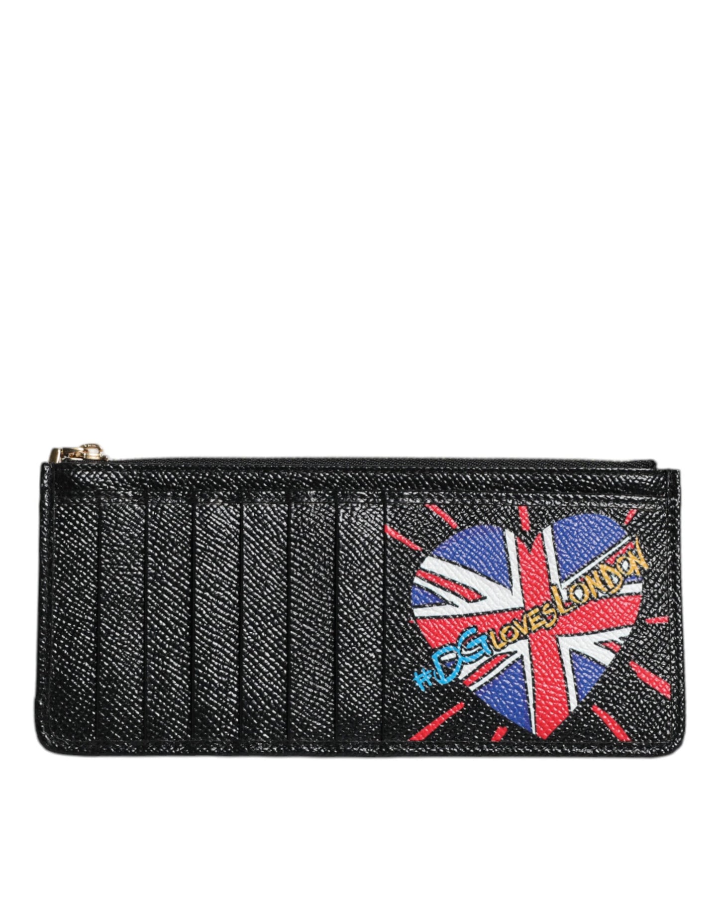 Dolce &amp; Gabbana Schwarzes Leder #DGLovesLondon Kartenetui Brieftasche