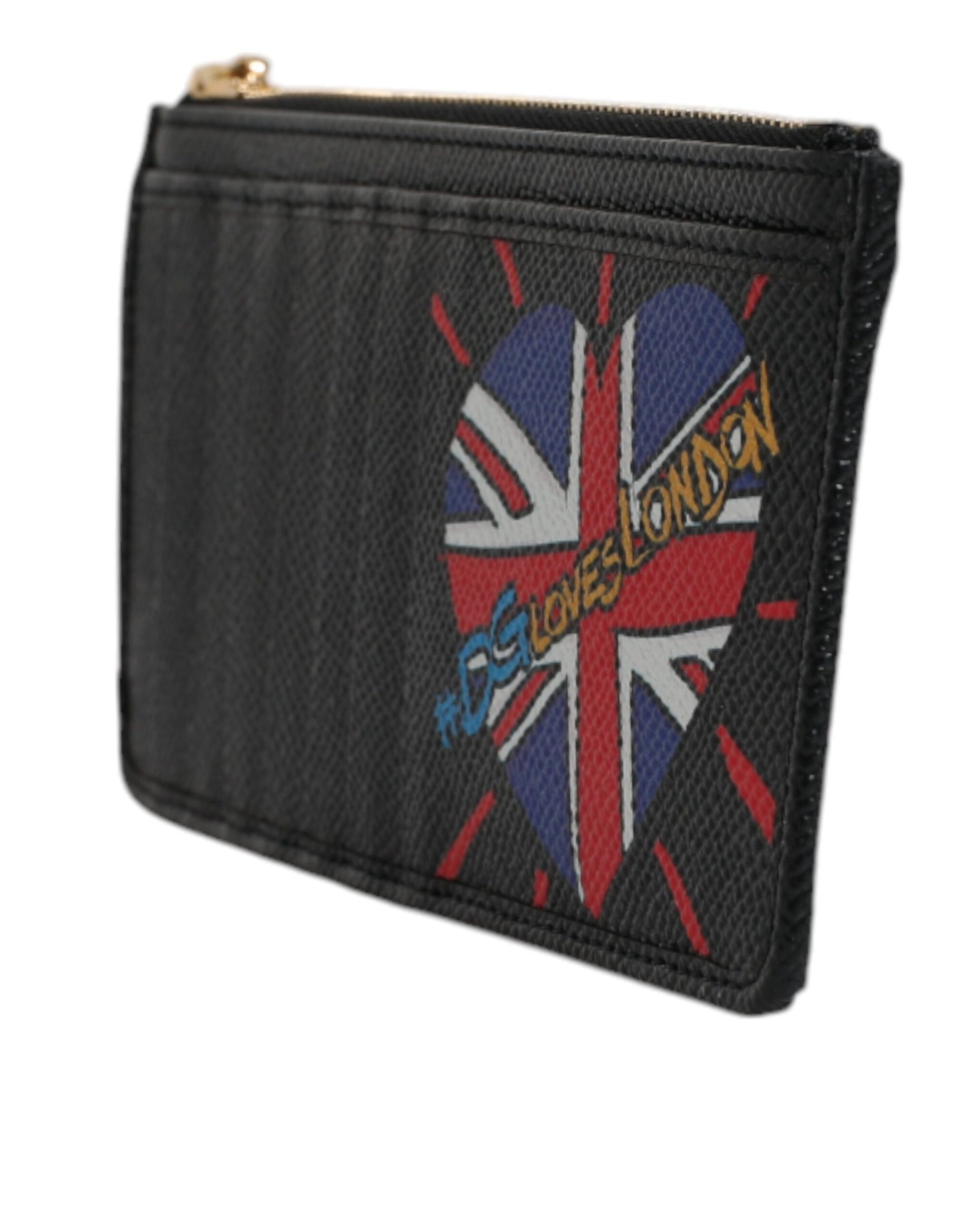 Dolce &amp; Gabbana Schwarzes Leder #DGLovesLondon Kartenetui Brieftasche