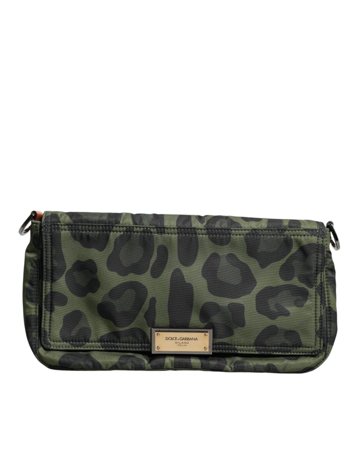 Sac bandoulière Dolce &amp; Gabbana en nylon vert à imprimé léopard