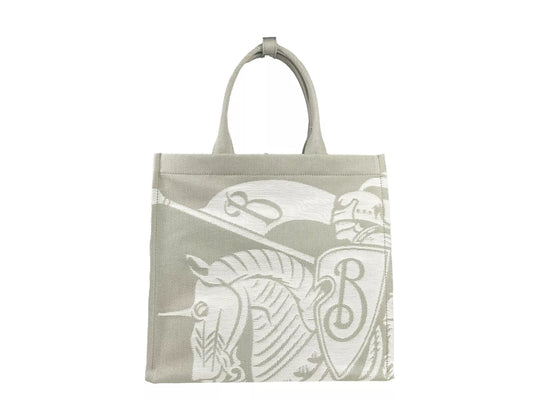 Burberry EKD Canvas Tote Bag With Coin Pouch Beige at The Platonist