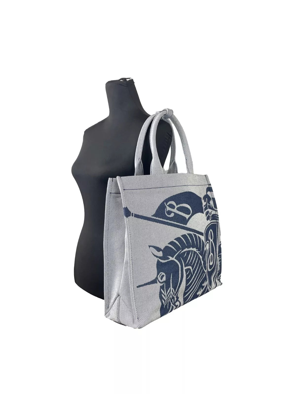 Burberry Navy EKD Canvas Tote Bag With Coin Pouch at The Platonist