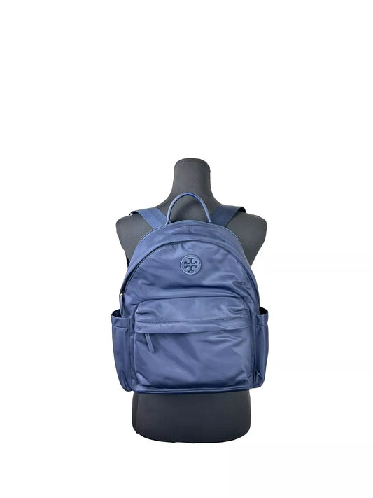 Tory Burch Navy Ella Nylon Backpack Bag 88368 at The Platonist
