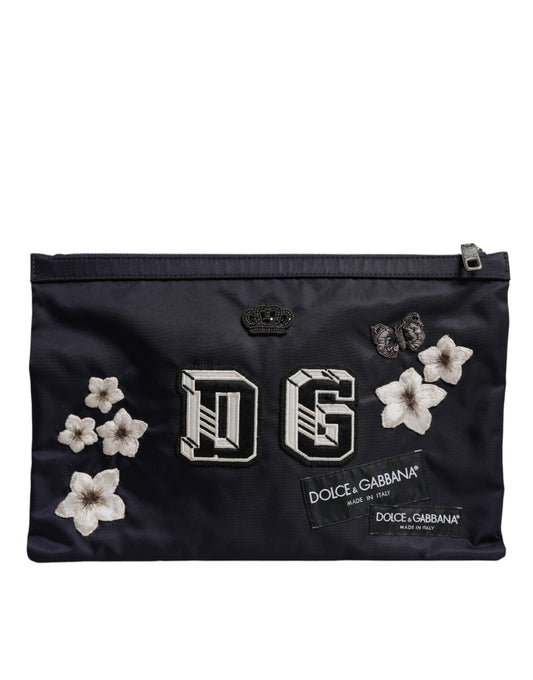Dolce &amp; Gabbana – Blaue Clutch mit DG-Logo-Patch